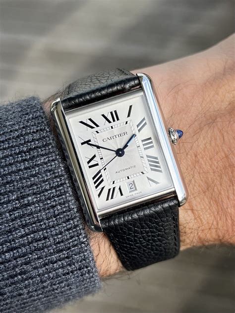 cartier tank date|cartier tank must on wrist.